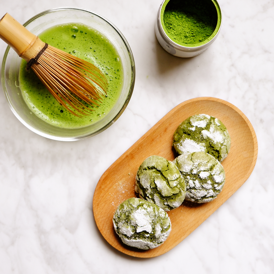 Matcha Honey Crinkle Cookie Recipe